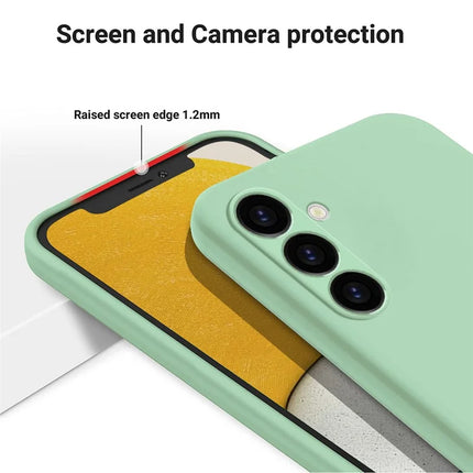 For Samsung Galaxy M14 4G Case Liquid Silicone Phone Back Cover with Hand Strap
