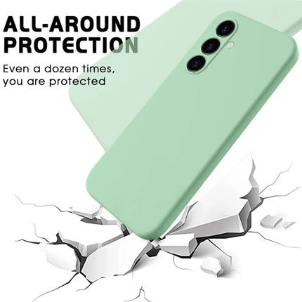 For Samsung Galaxy M14 4G Case Liquid Silicone Phone Back Cover with Hand Strap