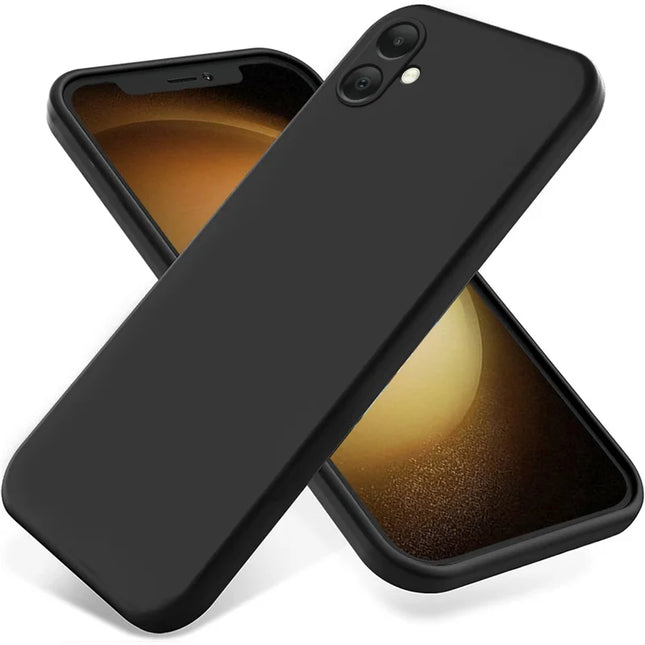 For Samsung Galaxy F05 / Galaxy M05 4G Case Liquid Silicone Phone Back Cover with Hand Strap - Black