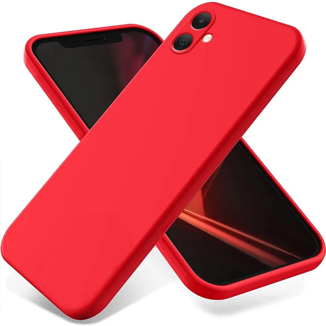For Samsung Galaxy F05 / Galaxy M05 4G Case Liquid Silicone Phone Back Cover with Hand Strap - Red