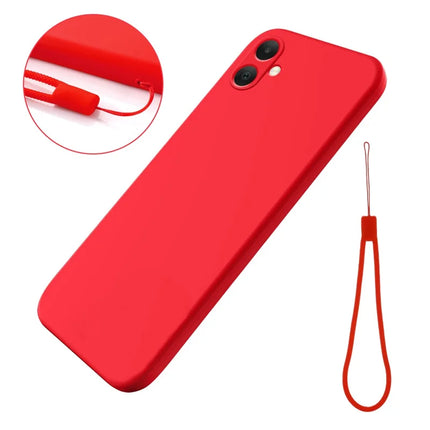 For Samsung Galaxy F05 / Galaxy M05 4G Case Liquid Silicone Phone Back Cover with Hand Strap