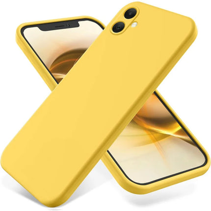 For Samsung Galaxy F05 / Galaxy M05 4G Case Liquid Silicone Phone Back Cover with Hand Strap - Yellow