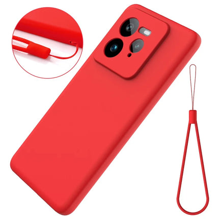 For Realme GT 7 Pro 5G Case Liquid Silicone Phone Back Cover with Hand Strap