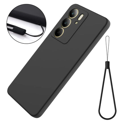 For Realme C75 Case Liquid Silicone Phone Back Cover with Hand Strap