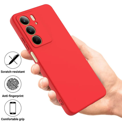 For Realme C75 Case Liquid Silicone Phone Back Cover with Hand Strap