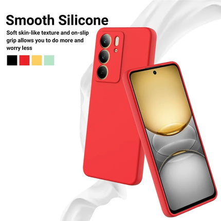 For Realme C75 Case Liquid Silicone Phone Back Cover with Hand Strap