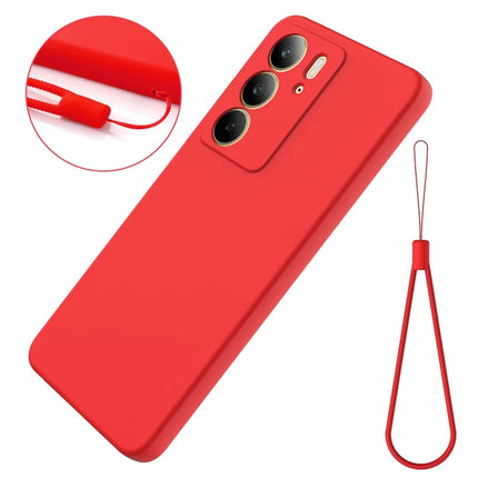 For Realme C75 Case Liquid Silicone Phone Back Cover with Hand Strap