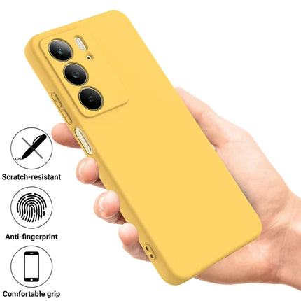 For Realme C75 Case Liquid Silicone Phone Back Cover with Hand Strap