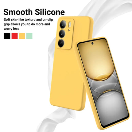 For Realme C75 Case Liquid Silicone Phone Back Cover with Hand Strap