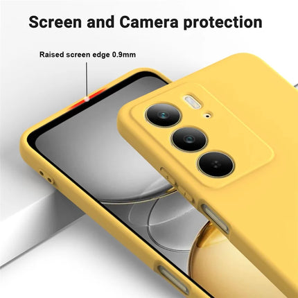 For Realme C75 Case Liquid Silicone Phone Back Cover with Hand Strap