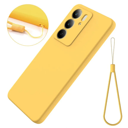 For Realme C75 Case Liquid Silicone Phone Back Cover with Hand Strap