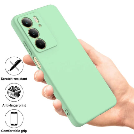 For Realme C75 Case Liquid Silicone Phone Back Cover with Hand Strap