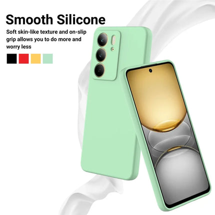 For Realme C75 Case Liquid Silicone Phone Back Cover with Hand Strap