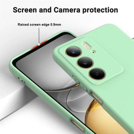 For Realme C75 Case Liquid Silicone Phone Back Cover with Hand Strap