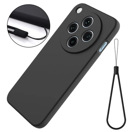 For Oppo Find X8 Pro 5G Case Liquid Silicone Phone Back Cover with Hand Strap