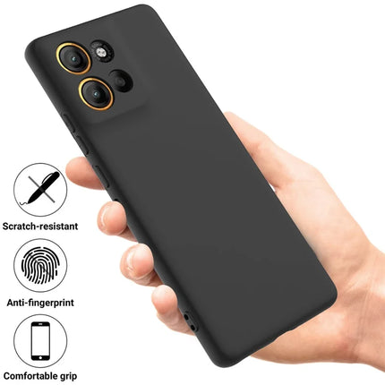 For Motorola Moto G15 4G Case Liquid Silicone Phone Back Cover with Hand Strap
