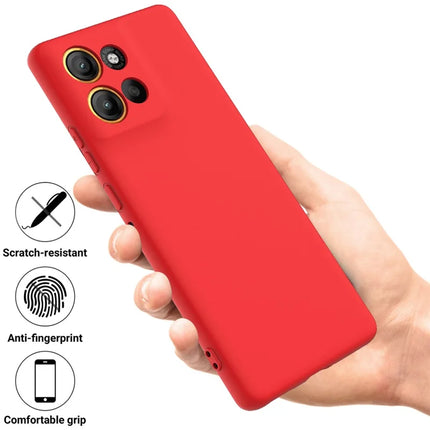 For Motorola Moto G15 4G Case Liquid Silicone Phone Back Cover with Hand Strap