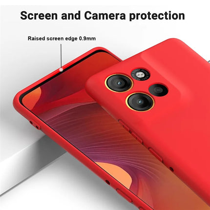 For Motorola Moto G15 4G Case Liquid Silicone Phone Back Cover with Hand Strap