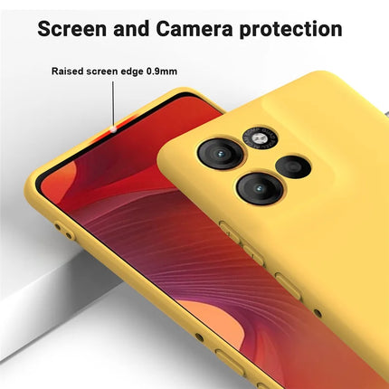 For Motorola Moto G15 4G Case Liquid Silicone Phone Back Cover with Hand Strap