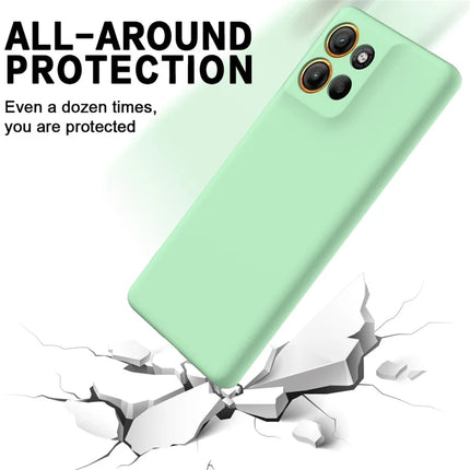 For Motorola Moto G15 4G Case Liquid Silicone Phone Back Cover with Hand Strap