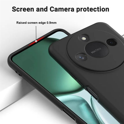 For Honor X60 5G / Honor X9c Smart 5G Case Liquid Silicone Phone Back Cover with Hand Strap