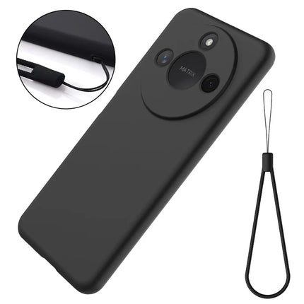 For Honor X60 5G / Honor X9c Smart 5G Case Liquid Silicone Phone Back Cover with Hand Strap
