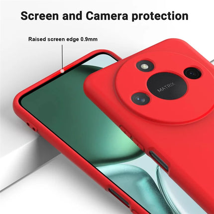 For Honor X60 5G / Honor X9c Smart 5G Case Liquid Silicone Phone Back Cover with Hand Strap