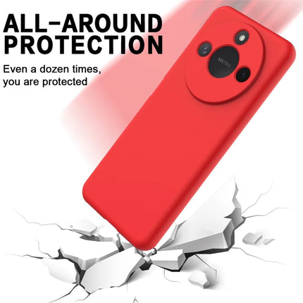 For Honor X60 5G / Honor X9c Smart 5G Case Liquid Silicone Phone Back Cover with Hand Strap