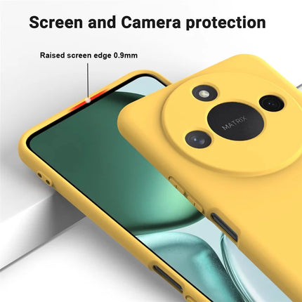 For Honor X60 5G / Honor X9c Smart 5G Case Liquid Silicone Phone Back Cover with Hand Strap