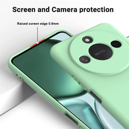 For Honor X60 5G / Honor X9c Smart 5G Case Liquid Silicone Phone Back Cover with Hand Strap