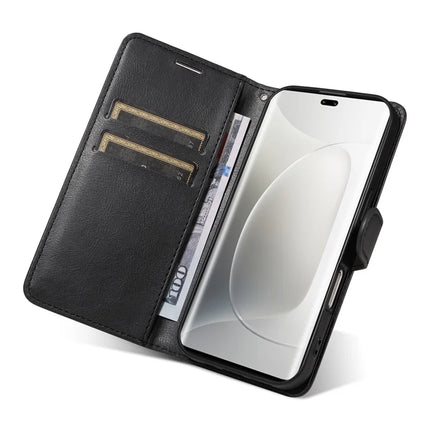 For Honor 300 Ultra / Honor 300 Pro Case Solid Color Leather Mobile Cover Wallet Stand with Strap