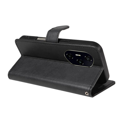 For Honor 300 Ultra / Honor 300 Pro Case Solid Color Leather Mobile Cover Wallet Stand with Strap