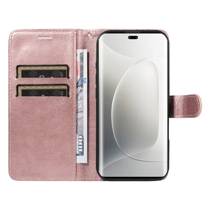 For Honor 300 Ultra / Honor 300 Pro Case Solid Color Leather Mobile Cover Wallet Stand with Strap