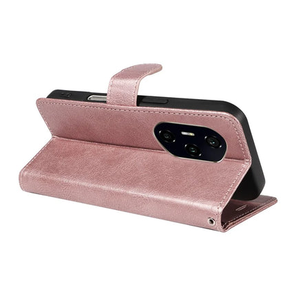 For Honor 300 Ultra / Honor 300 Pro Case Solid Color Leather Mobile Cover Wallet Stand with Strap