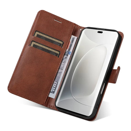 For Honor 300 Ultra / Honor 300 Pro Case Solid Color Leather Mobile Cover Wallet Stand with Strap