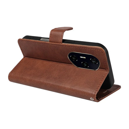 For Honor 300 Ultra / Honor 300 Pro Case Solid Color Leather Mobile Cover Wallet Stand with Strap