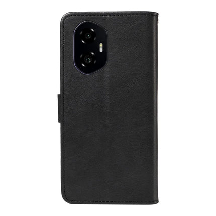 For Honor 300 Case Solid Color Leather Mobile Cover Wallet Stand with Strap