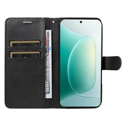 For Honor 300 Case Solid Color Leather Mobile Cover Wallet Stand with Strap
