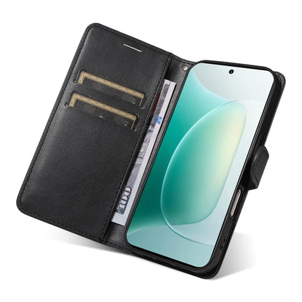 For Honor 300 Case Solid Color Leather Mobile Cover Wallet Stand with Strap