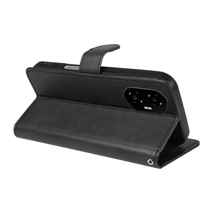 For Honor 300 Case Solid Color Leather Mobile Cover Wallet Stand with Strap