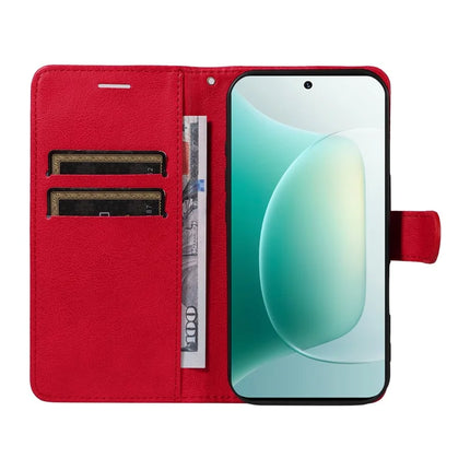 For Honor 300 Case Solid Color Leather Mobile Cover Wallet Stand with Strap