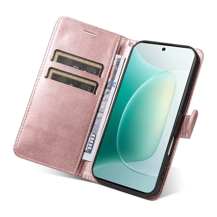 For Honor 300 Case Solid Color Leather Mobile Cover Wallet Stand with Strap