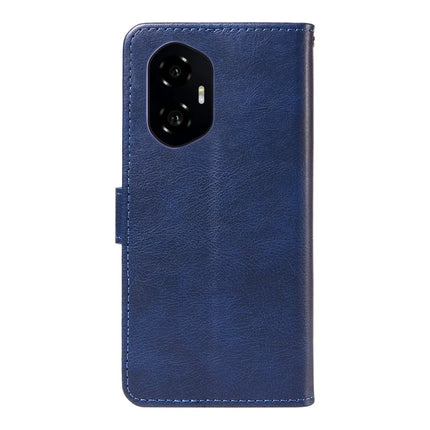 For Honor 300 Case Solid Color Leather Mobile Cover Wallet Stand with Strap