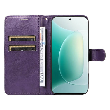 For Honor 300 Case Solid Color Leather Mobile Cover Wallet Stand with Strap