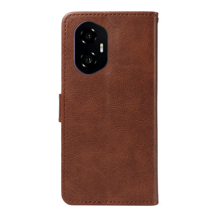 For Honor 300 Case Solid Color Leather Mobile Cover Wallet Stand with Strap