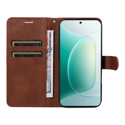 For Honor 300 Case Solid Color Leather Mobile Cover Wallet Stand with Strap