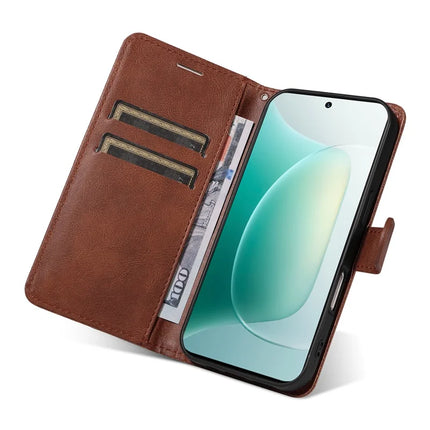 For Honor 300 Case Solid Color Leather Mobile Cover Wallet Stand with Strap