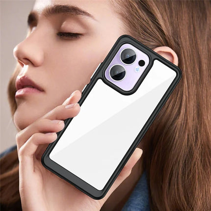 For Oppo Reno13 F 5G Case TPU + Acrylic Protective Clear Phone Cover