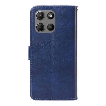 For Motorola Moto G15 4G Case Solid Color Leather Mobile Cover Wallet Stand with Strap