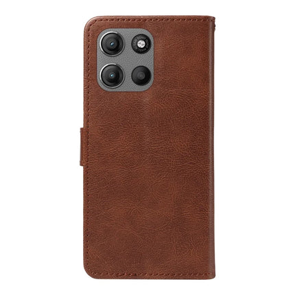 For Motorola Moto G15 4G Case Solid Color Leather Mobile Cover Wallet Stand with Strap